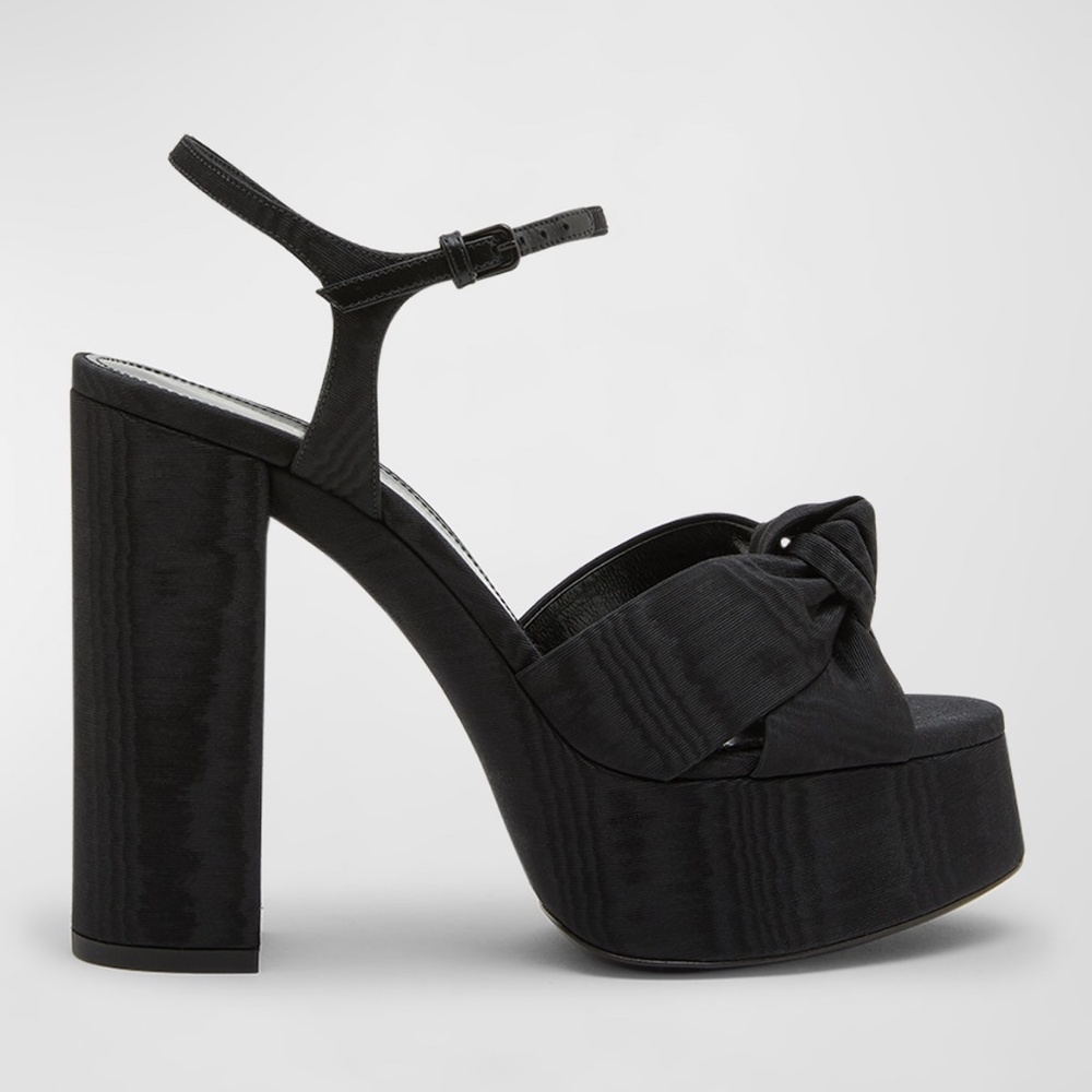 Saint Laurent Bianca Grosgrain Platform Heels, 39.5 YSL
